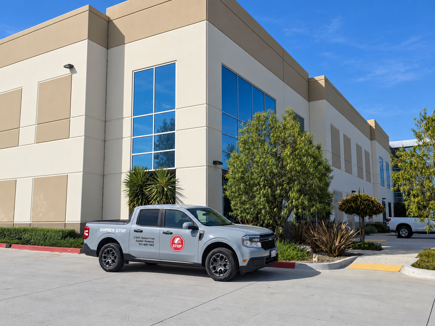 Gopher Stop service truck at a professionally managed commercial property